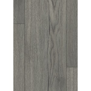Wasserfestes, graues Egger NatureSense Aqua Laminat, 10 mm stark, mit Holzstruktur.