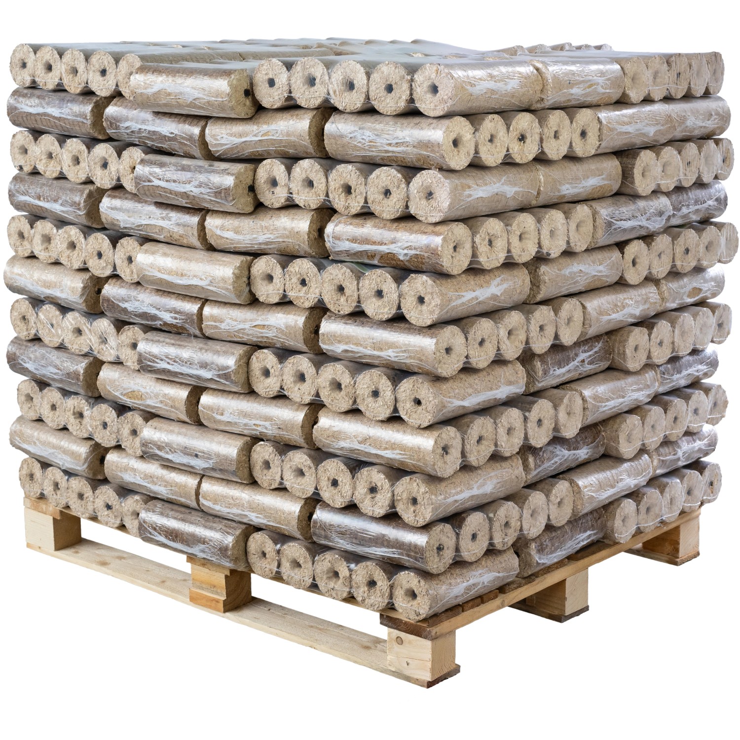 Biomac Holzbriketts Turbo hell mit Loch in PEFolie 1000 kg (100x10kg