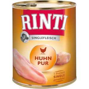 Rinti Singlefleisch Huhn, 800g Dose Hunde-Nassfutter mit Hühnerfleisch.