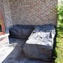 Perel Schutzhülle für L-förmige Lounge-Gruppe, 215x215x70cm, schützt Gartenmöbel vor Witterung.