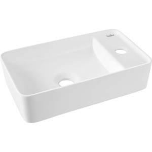 Weißes baliv Davenport Wand- & Aufsatzwaschbecken, 41 cm, mit Hahnloch.