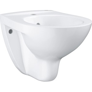 Grohe Wand-Bidet aus Keramik in Weiß mit Hahnloch und Überlauf für das Badezimmer.