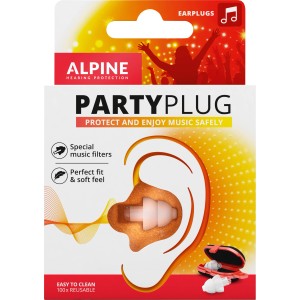 Alpine PartyPlug Gehörschutz Ohrstöpsel im Karton, wiederverwendbar mit Filter.