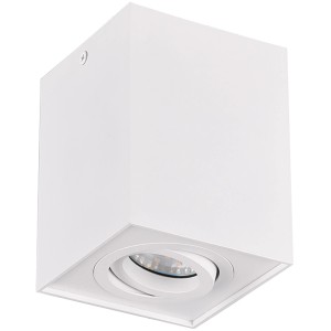 Weiße, matte Trio Deckenleuchte Biscuit mit schwenkbarem Spot für flexible Beleuchtung.