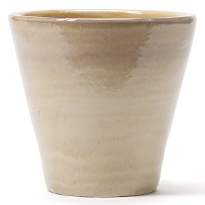 Cremefarbener Kirschke Pflanzgefäß Madrid Amaze, Ø 22 cm, aus glasiertem Steinzeug.