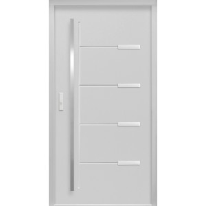 Graue Sicherheits-Haustür ThermoSpace Oslo Prime RC2, 110x210 cm, Anschlag links.