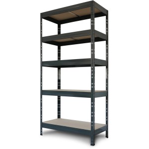 Ar Shelving Schwerlast-Steckregal Rivet M, 180x90x40cm, anthrazit, mit 5 Böden. Ideal für Keller, Garage oder Werkstatt.