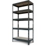 Ar Shelving Schwerlast-Steckregal Rivet M, 180x90x40cm, anthrazit, mit 5 Böden. Ideal für Keller, Garage oder Werkstatt.