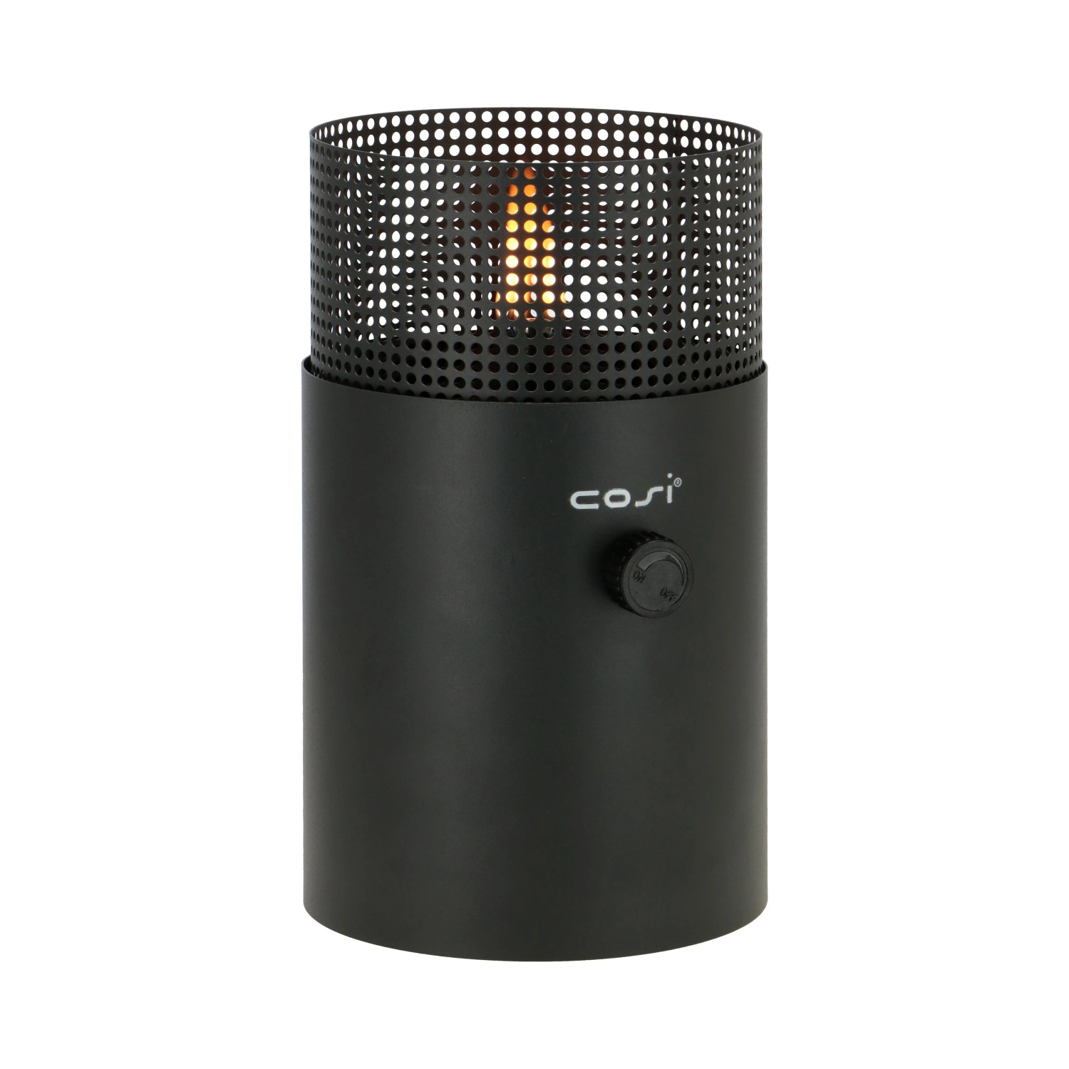 Anthrazitfarbene Cosi Gaslaterne Cosiscoop Dot, Ø 16 x 27 cm, für stimmungsvolle Terrassenbeleuchtung.