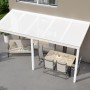 Weiße Terrassenüberdachung Professional 500x200 cm mit Polycarbonat Opal-Dach. Inkl. Regenablauf.