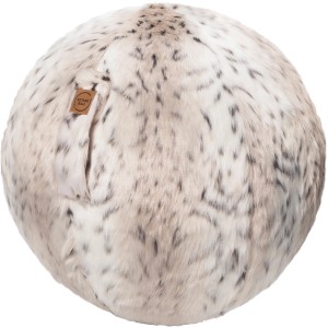 Sitting Ball Hocker Schneeluchs, 150 l, weißes Fellimitat-Muster. Bequemer Sitzsack für Wohnzimmer oder Jugendzimmer.