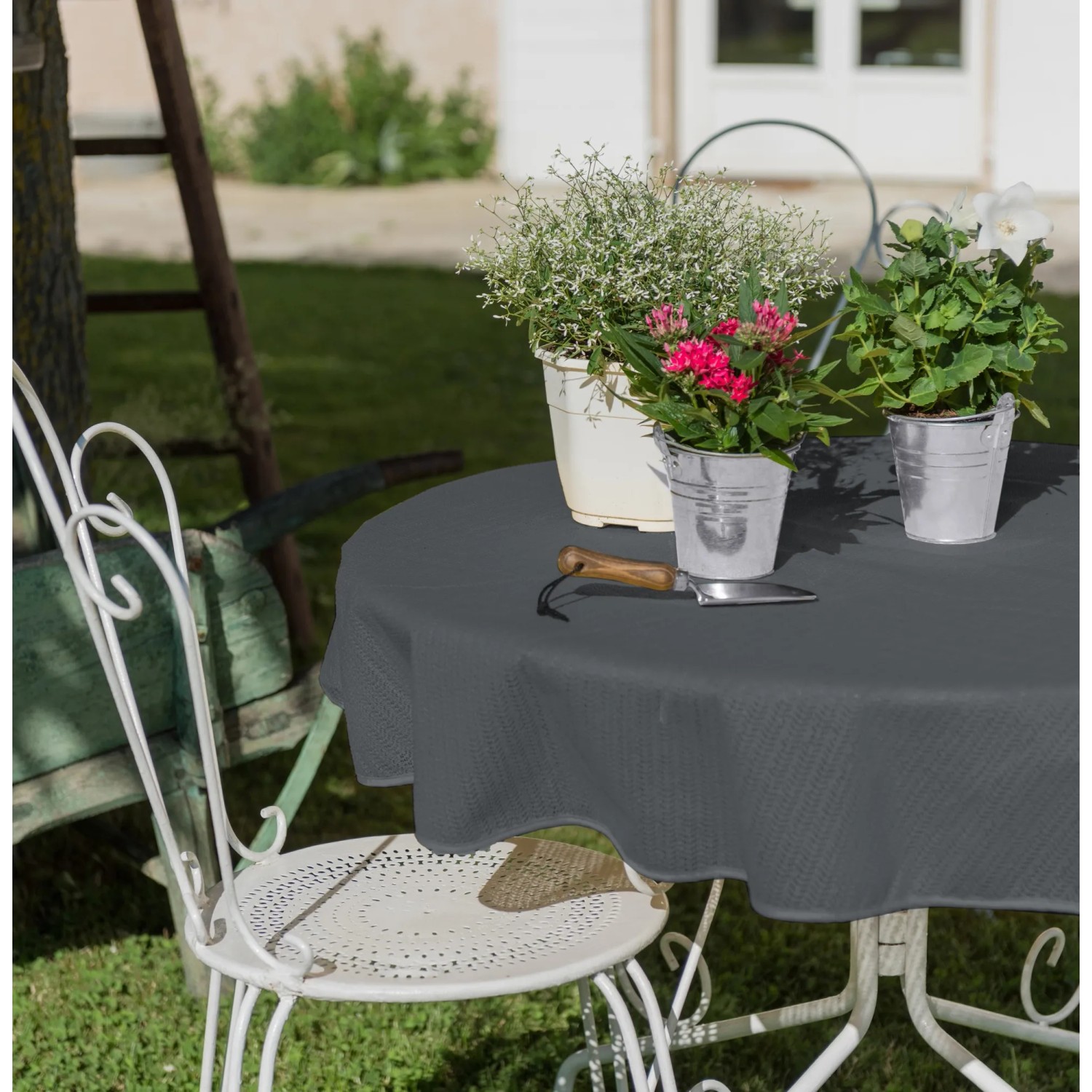 Garten-Tischdecke Rechteckig 130 cm x 160 cm Anthrazit kaufen bei OBI
