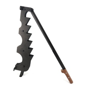 Schwarzer Holzspalter mit Holzgriff, 74,5 cm lang, für Kamine & Öfen.