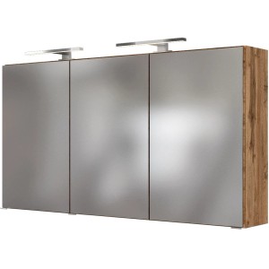Held Möbel 3D-Spiegelschrank Bari 120 cm Wotaneiche
