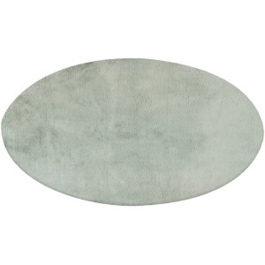 Runder, jadefarbener Lalee Teppich Heaven, Ø 120 cm. Kurzflorteppich aus weichem Kunstfell.