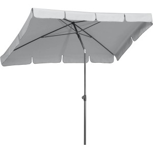 Silbergrauer Schneider Balkonschirm 225x120 cm mit Knickfunktion für optimalen Sonnenschutz.