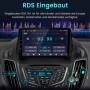 Junsun Autoradio für Ford Escape mit großem Touchscreen im Armaturenbrett, zeigt FM Radio mit RDS. Modernes Infotainmentsystem.