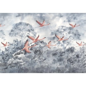 Komar Fototapete Vlies Flamingos in the Sky 400 x 280 cm
