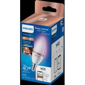 Philips Smart LED Leuchtmittel E14 Kerzenform, steuerbar per App & Sprache.
