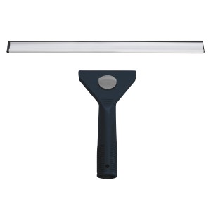 Fensterabzieher für streifenfreie Glasreinigung, Reinigungsgerät mit Gummilippe und Griff.