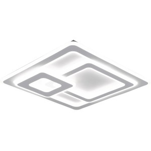 Weiße, moderne Trio LED-Deckenleuchte Mita mit quadratischem Design für Wohn- und Schlafzimmer.