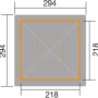 Grundriss Weka Pavillon Gartenoase 651 Gr. 1, 294x294 cm mit Dachaufsatz.