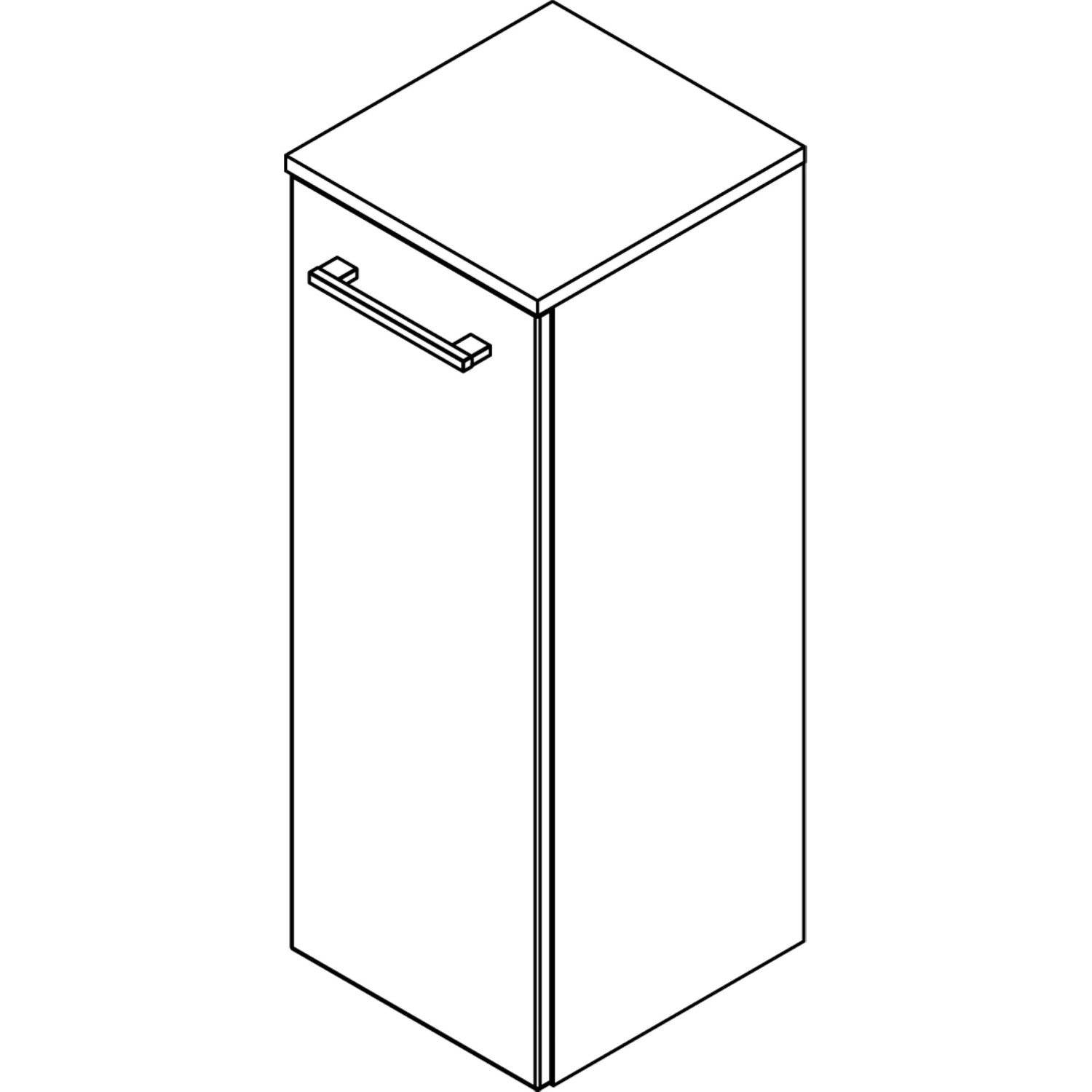 Fackelmann Hängeschrank Verona, 30 cm, Nussbaum/Weiß Hochglanz, Badmöbel.