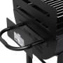 Detailansicht des Tepro Grillfass Detroit Holzkohlegrills, Fokus auf Griff und Windschutz.