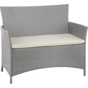 Ersatz-Sitzkissen für graues Garten-Sofa Canera. Bequeme Sitzauflage aus Polyester.