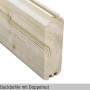 Detailaufnahme einer 45 mm Blockbohle mit Doppelnut für Skan Holz Gartenhaus Davos.