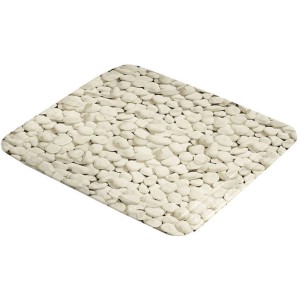 Graue Kleine Wolke Duscheinlage Stepstone, 55x55 cm, mit Steinmuster für mehr Sicherheit im Bad.