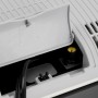 AEG Kühlbox KK 20: Detailansicht des Kabelfachs und Temperaturreglers in Schwarz-Grau.