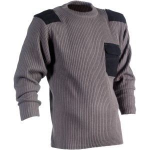 Herock Pullover Wodan Grau-Schwarz XXXL, Rippstrick mit Brusttasche und verstärkten Schultern.