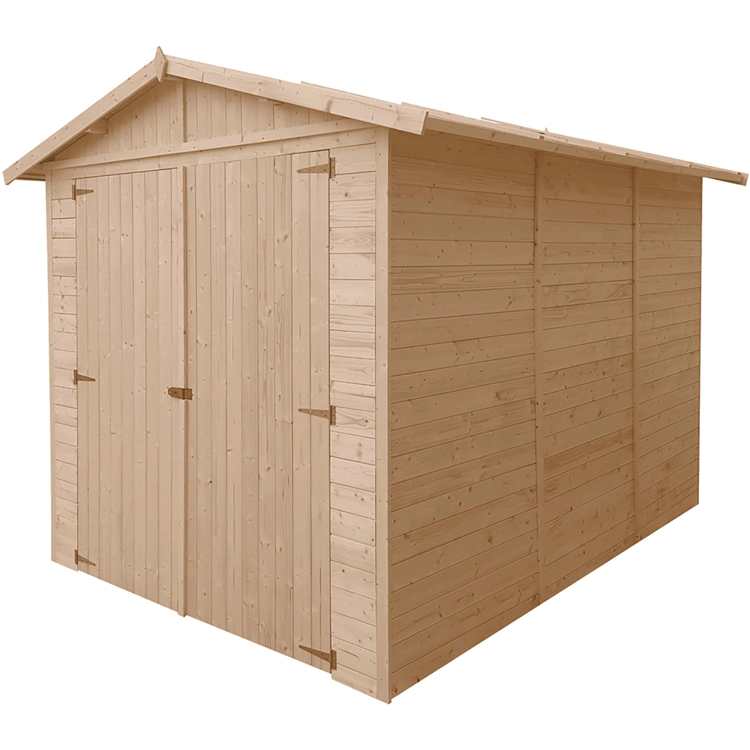 TIMBELA Holzgarage M105, 6 m², mit Fenster, unbehandeltes Holz.