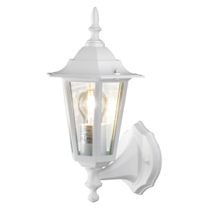 Weiße Außenwandleuchte Molinella im klassischen Design für den Außenbereich.