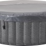Grauer, abgedeckter, aufblasbarer Whirlpool OTTOMAN im Rattan Design für 6 Personen.
