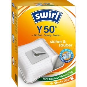Swirl Y 50 EcoPor Staubsaugerbeutel, 4er-Pack. Staubbeutel für Staubsauger Zubehör.