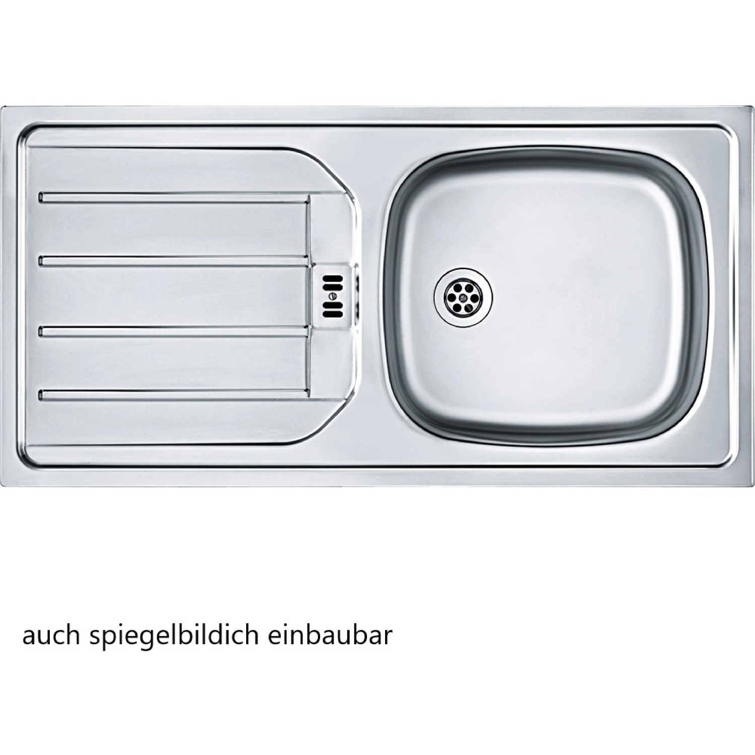 Edelstahl Einbauspüle für Held Möbel Küchenzeile Sorrento, reversibel.