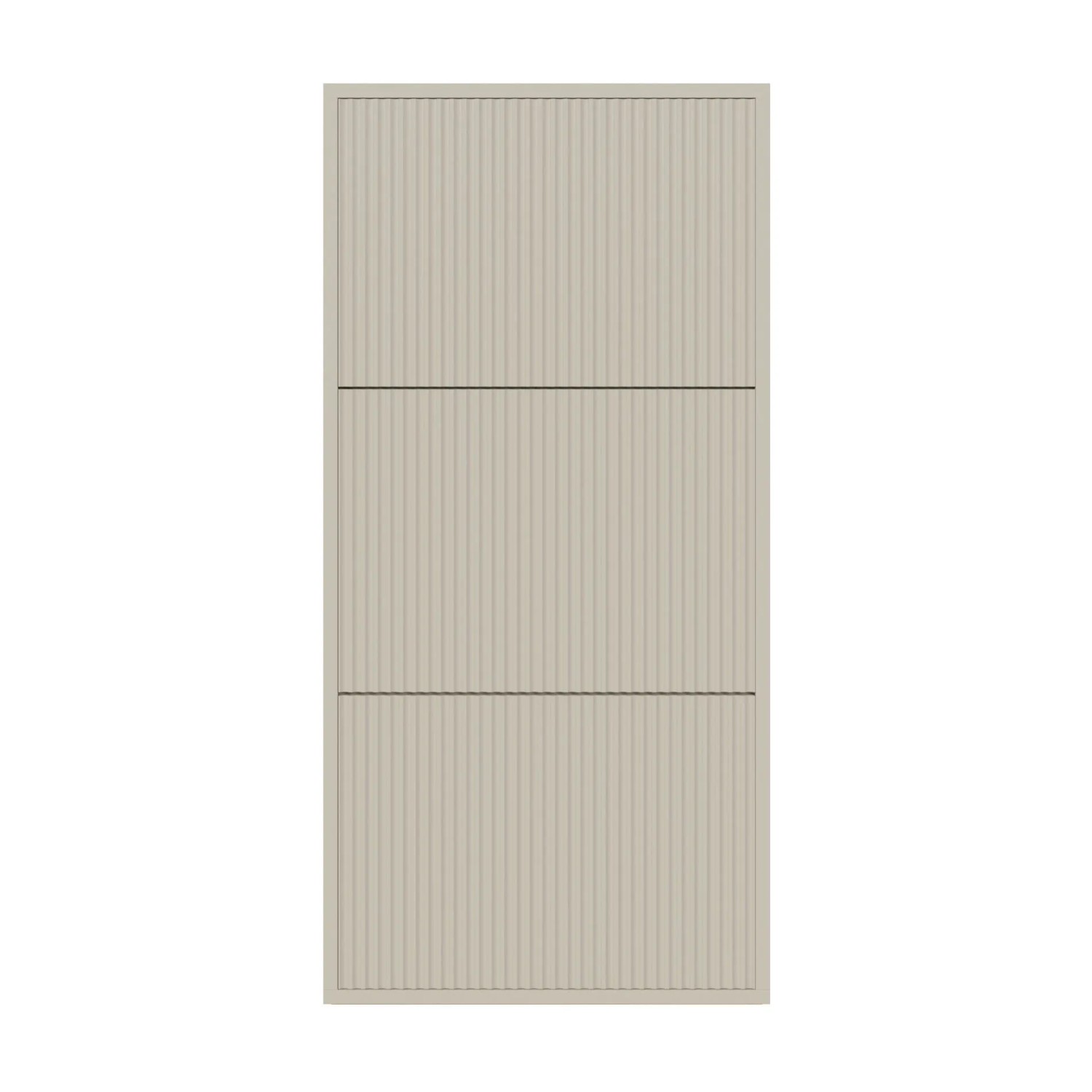 Selsey Schuhschrank Veldio, hängend, greige, mit 3 geriffelten Fronten. Modernes Design für den Flur.