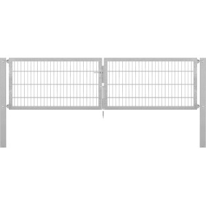 Feuerverzinktes Doppeltor Flexo Plus 300x80 cm mit Pfosten für Gartenzäune.