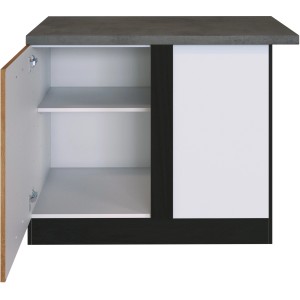 Held Möbel Eckunterschrank Sorrento, Wotan-Grafit, mit Tür und Einlegeböden.