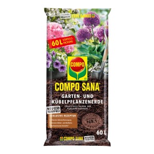 Sack Compo Sana torffreie Garten- und Balkonkastenerde, 60 Liter. Spezialerde für Beet-, Balkon- und Kübelpflanzen.