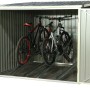 Westmann Fahrradgarage Anthrazit mit zwei Fahrrädern, offene Flügeltüren. Ideal als Unterstand.