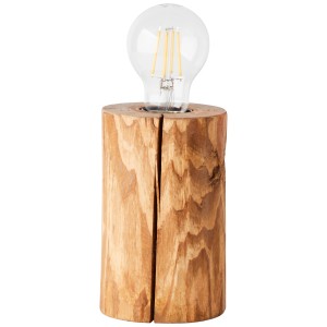 Brilliant Tischleuchte Trabo aus FSC®-Holz, 15 cm hoch, Kiefer gebeizt. Design-Tischlampe mit Leuchtmittel.