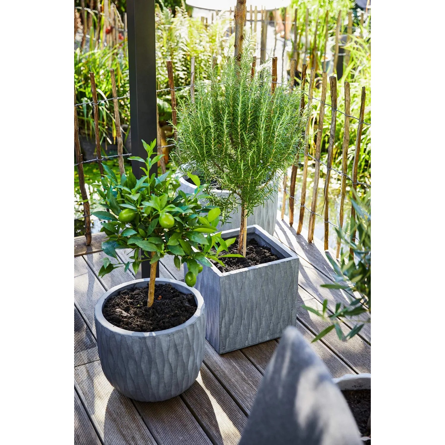 Pflanztopf Rodez 21 cm x  25 cm Hellgrau kaufen bei OBI