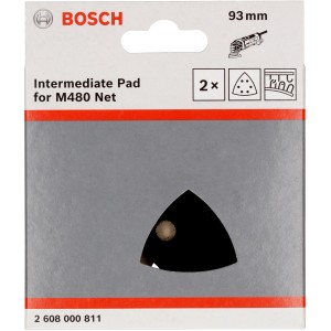 Bosch Schleiftellerschoner Pad, 93x93mm, 2 Stück, Zubehör für Exzenterschleifer.