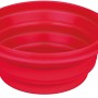 Roter Jollypaw Reisenapf aus Silikon, faltbar, 0,5 l, ideal für unterwegs.