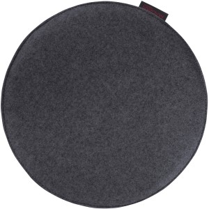 Rundes, anthrazitfarbenes Stuhlkissen Avaro von Magma, Ø 35 cm, aus Filzimitat.