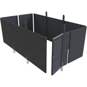 Skan Holz Abstellraum C6, 573x317 cm, Profilschalung in Schiefergrau. Zubehör für Carports.