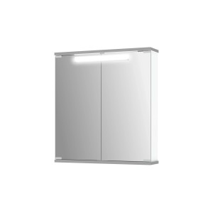 Jokey Spiegelschrank Cento, 60x65 cm, alufarben mit LED-Beleuchtung.